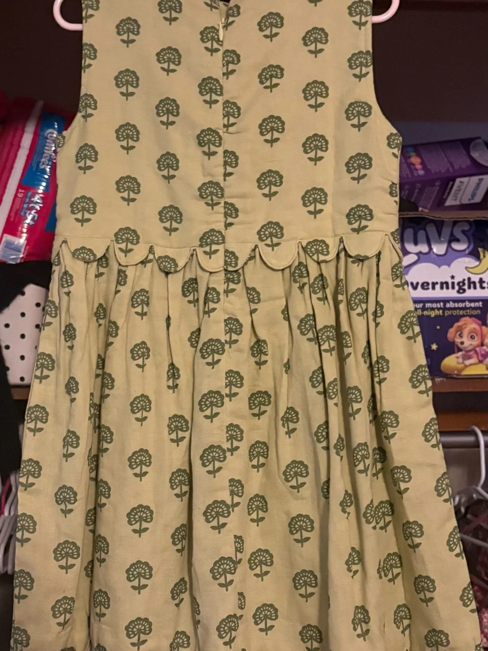 kate quinn size 5 year green floral stamp sleeveless dress